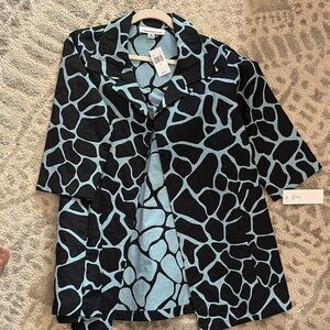 Black and Blue Patterned Blazer